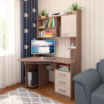 Cтол компьютерный СК-25 ясень шимо темный/ясень шимо светлый