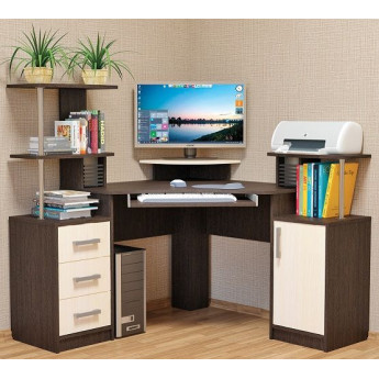 Cтол компьютерный угловой СК-26 венге/дуб молочный