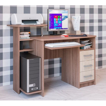 Cтол компьютерный СК-4 ясень шимо темный/ясень шимо светлый