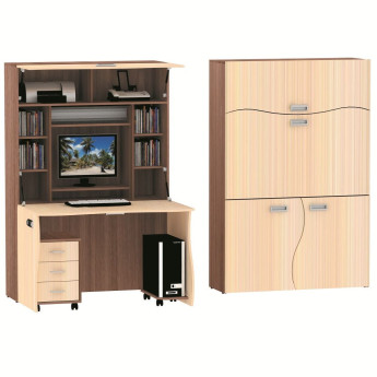 Cтол компьютерный СК-50 ясень шимо темный/ясень шимо светлый