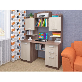 Cтол компьютерный СК-9 ясень шимо тёмный/ясень шимо светлый