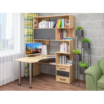 Cтол компьютерный угловой СК-53 крафт золотой/антрацит