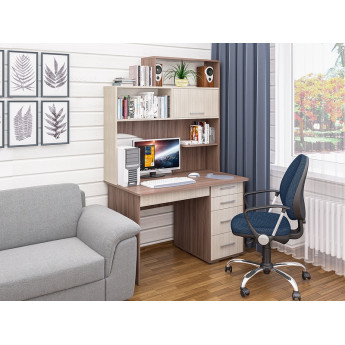 Стол компьютерный СК-56 ясень шимо тёмный/ясень шимо светлый