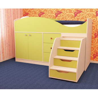 Детская кровать Стрелка Дуб молочный/Лайм