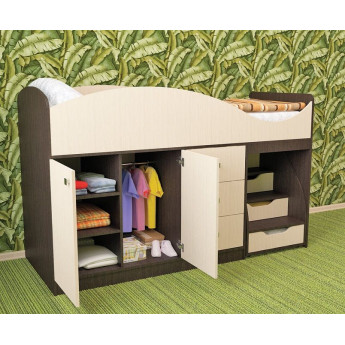 Детская кровать Стрелка Венге/Дуб молочный