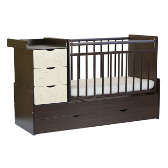 Кровать-трансформер СКВ-5 Жираф 4 ящика Венге/Бежевый