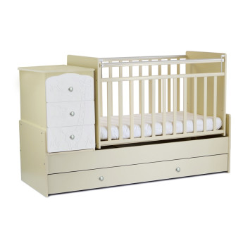 Кровать-трансформер СКВ-9 Жираф 4 ящика Бежевый/Белый