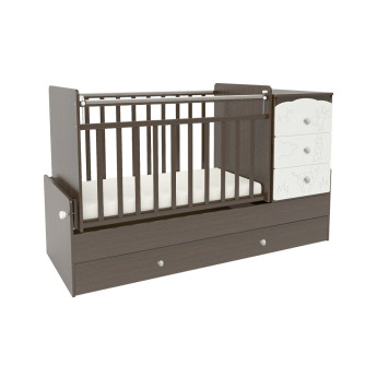 Кровать-трансформер СКВ-9 Жираф 4 ящика Венге/Белый