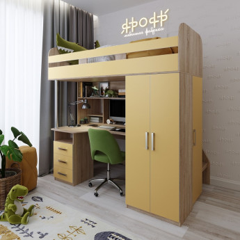 Кровать-чердак Аракс Дуб сонома/Зира