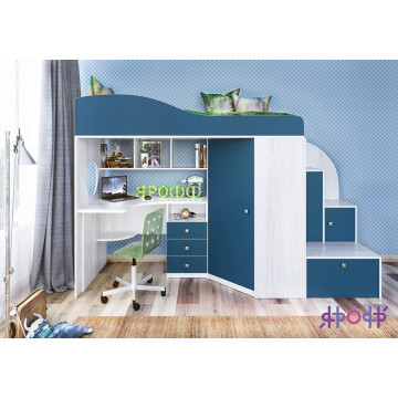 Кровать-чердак Кадет 1 Винтерберг/Лазурь Кровать-чердак Кадет 1 Винтерберг/Лазурь