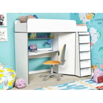 Кровать-чердак Юниор 7 Белый
