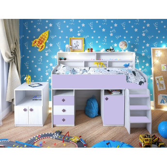 Кровать-чердак Малыш 5 с полкой Винтерберг/Ирис Кровать-чердак Малыш 5 с полкой Винтерберг/Ирис