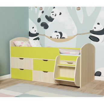 Кровать-чердак Малыш 7 Дуб молочный/Лайм Кровать-чердак Малыш 7 Дуб молочный/Лайм