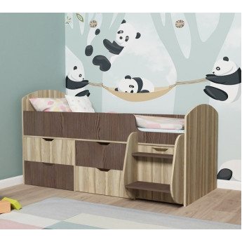 Кровать-чердак Малыш 7 Ясень/Анкор тёмный Кровать-чердак Малыш 7 Ясень/Анкор тёмный