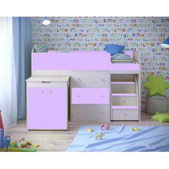 Кровать-чердак Малыш Дуб молочный/Ирис Кровать-чердак Малыш Дуб молочный/Ирис