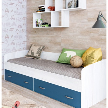 Кровать c выкатными ящиками Винтерберг/Лазурь