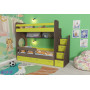 Двухъярусная кровать Юниор 1 Анкор тёмный/Лайм Двухъярусная кровать Юниор 1 Анкор тёмный/Лайм