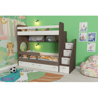 Двухъярусная кровать Юниор 1 Анкор тёмный/Винтерберг