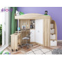 Кровать-чердак Юниор 4  Ясень/Белое дерево