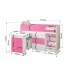 Кровать-чердак Малыш 1600 Белое дерево/Розовый