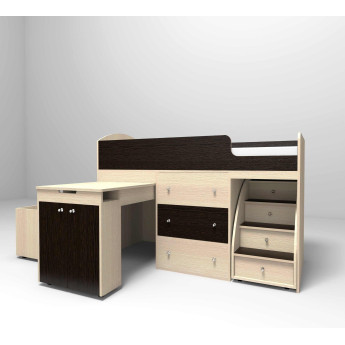 Кровать-чердак Малыш Дуб молочный/Венге Кровать-чердак Малыш Дуб молочный/Венге