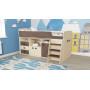 Кровать-чердак Малыш 5 без полки Дуб молочный/Анкор тёмный