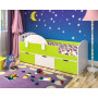 Кровать Малыш Мини Белое дерево/Лайм Кровать Малыш Мини Белое дерево/Лайм