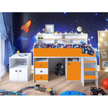 Кровать-чердак Малыш 5 с полкой Винтерберг/Оранжевый Кровать-чердак Малыш 5 с полкой Винтерберг/Оранжевый