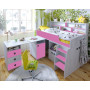 Кровать-чердак Малыш 5 Винтерберг/Розовый