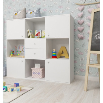 Стеллаж Джери Белое дерево/Белое дерево