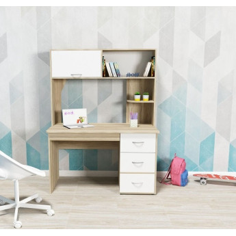 Стол компьютерный без полки Ясень/Белое дерево