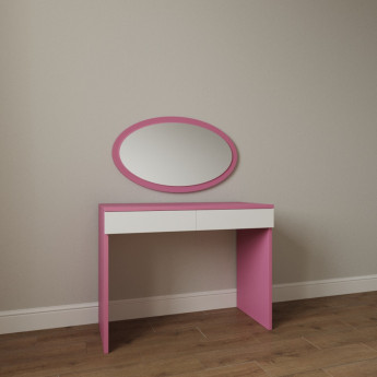 Трюмо Розовый/Белое дерево