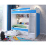 Двухъярусная кровать Юниор 6 Белое дерево/Голубой